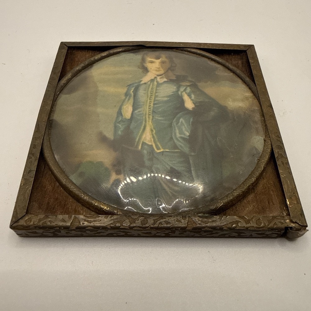 MINI ANTIQUE FRAMED The Blue Boy Thomas Gainsborough 3x3" - Picture 2 of 9